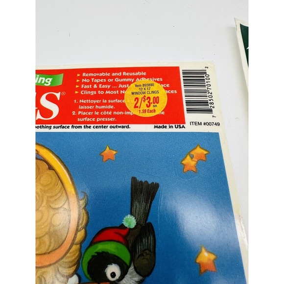VTG Color-Clings Christmas Winter Holiday Static Cling Window Decorations 1996 - Picture 16 of 16